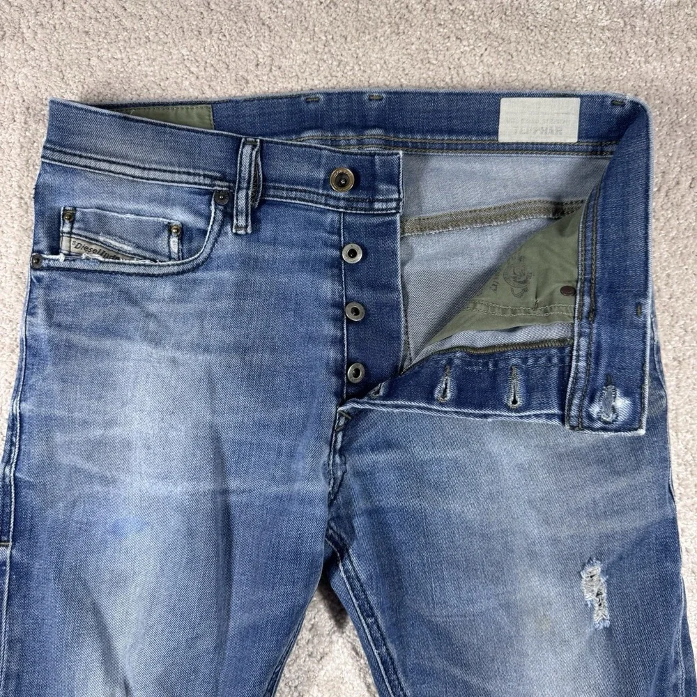 Diesel Jeans Mens 29x32 Blue TEPPHAR Slim Carrot Stretch Denim Made in Italy‎
